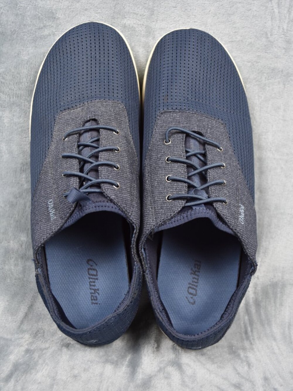 OluKai Navy Nohea Moku No Tie Fishing Beach Boat Shoes Men Size 14 - Picture 6 of 10